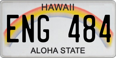 HI license plate ENG484