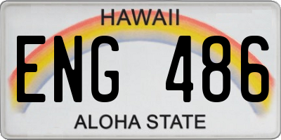 HI license plate ENG486