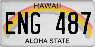 HI license plate ENG487