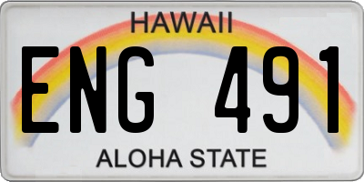 HI license plate ENG491