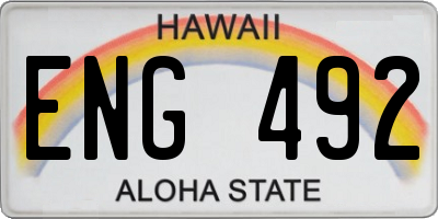 HI license plate ENG492