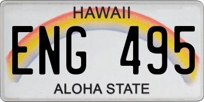 HI license plate ENG495