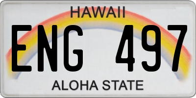 HI license plate ENG497