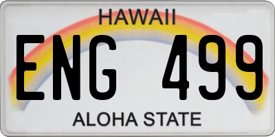 HI license plate ENG499
