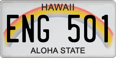 HI license plate ENG501