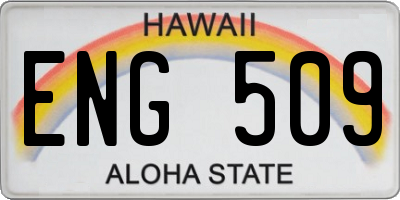 HI license plate ENG509