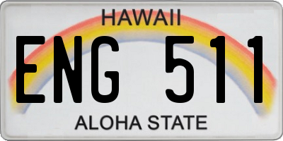 HI license plate ENG511