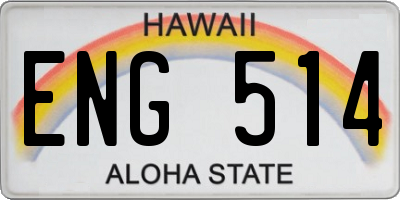 HI license plate ENG514