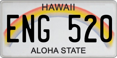 HI license plate ENG520