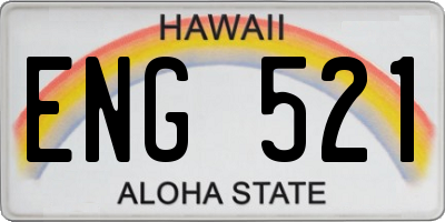 HI license plate ENG521