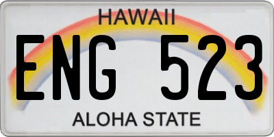 HI license plate ENG523