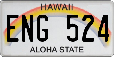 HI license plate ENG524