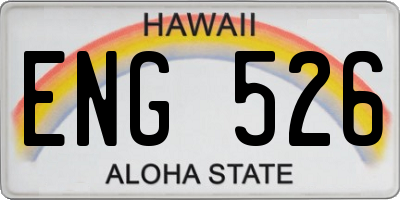 HI license plate ENG526