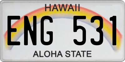 HI license plate ENG531