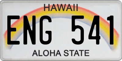 HI license plate ENG541