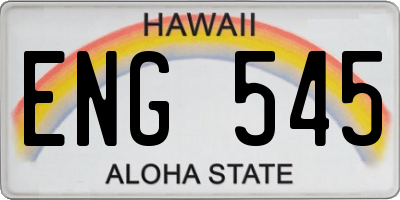 HI license plate ENG545