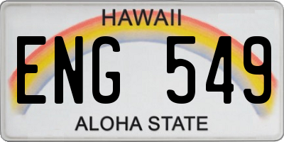 HI license plate ENG549