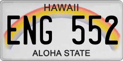 HI license plate ENG552