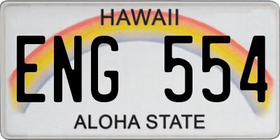 HI license plate ENG554