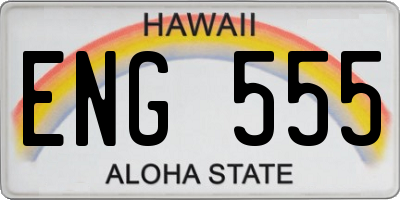 HI license plate ENG555