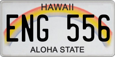 HI license plate ENG556