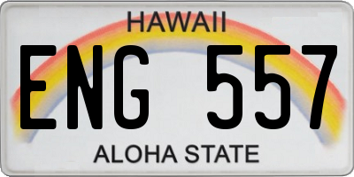 HI license plate ENG557