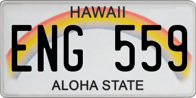 HI license plate ENG559