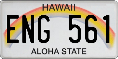 HI license plate ENG561
