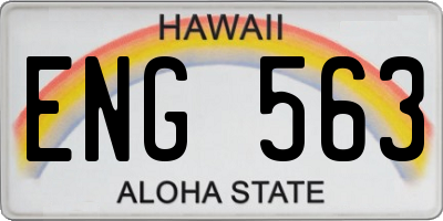 HI license plate ENG563