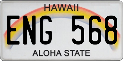 HI license plate ENG568
