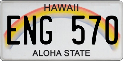 HI license plate ENG570