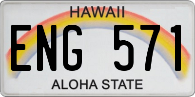 HI license plate ENG571