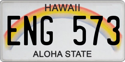 HI license plate ENG573