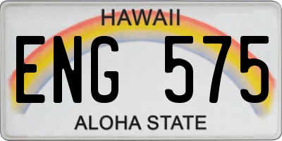 HI license plate ENG575