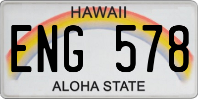HI license plate ENG578