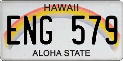 HI license plate ENG579