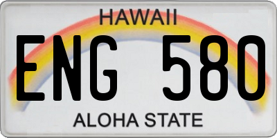 HI license plate ENG580