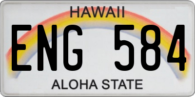 HI license plate ENG584