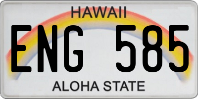 HI license plate ENG585
