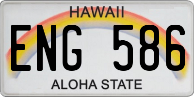 HI license plate ENG586