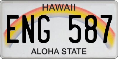 HI license plate ENG587