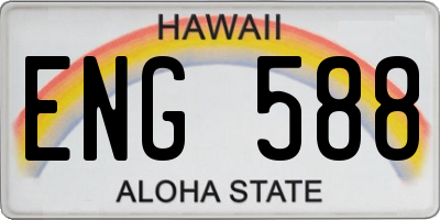 HI license plate ENG588