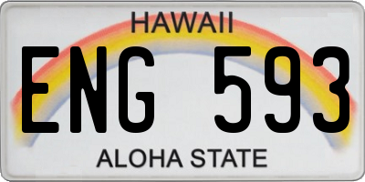 HI license plate ENG593
