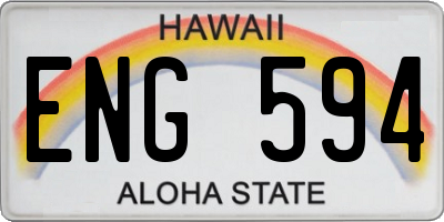HI license plate ENG594