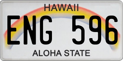 HI license plate ENG596