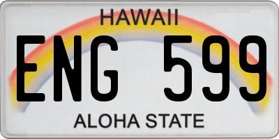 HI license plate ENG599