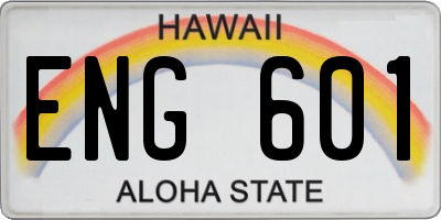 HI license plate ENG601