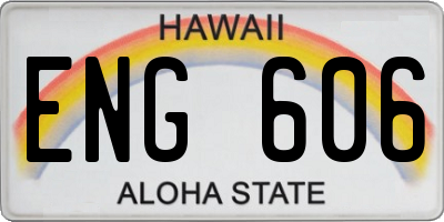 HI license plate ENG606