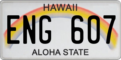 HI license plate ENG607