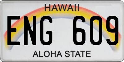 HI license plate ENG609